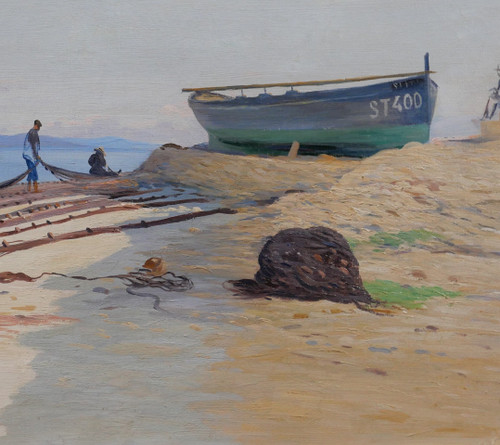 Louis HAAS 1870-1923 Saint-Tropez, Paysage de la pointe, tableau, vers 1910