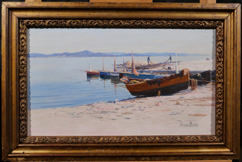 Louis HAAS 1870-1923 Saint-Tropez, Paysage de la pointe, dipinto, 1910 ca.