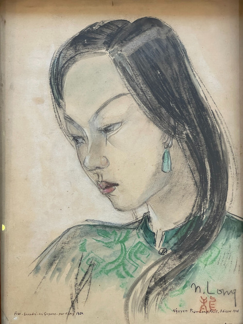 N’guyen Phan Long, a pair of drawings on paper, 1946