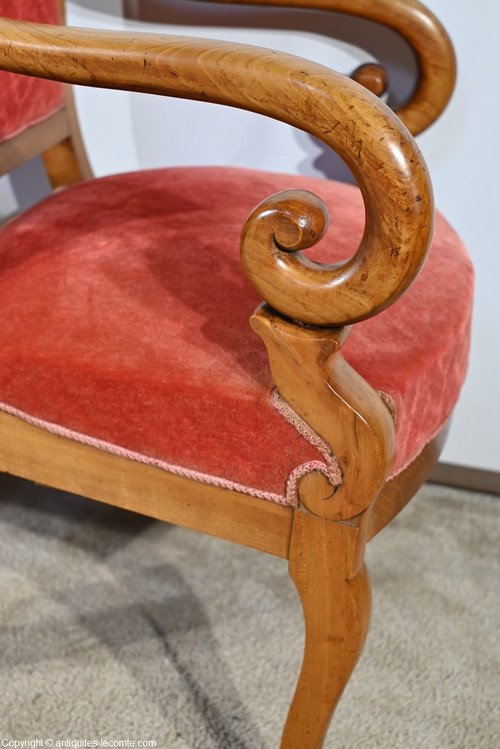 Paire de Fauteuils en Merisier, époque Louis Philippe – 1ère Partie XIXe