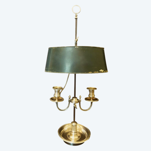 Lamp Bouillotte En Bronze Argenté