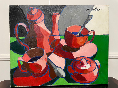 Françoise Jacquelin - Nature Morte Style Cubiste « Le café rouge »