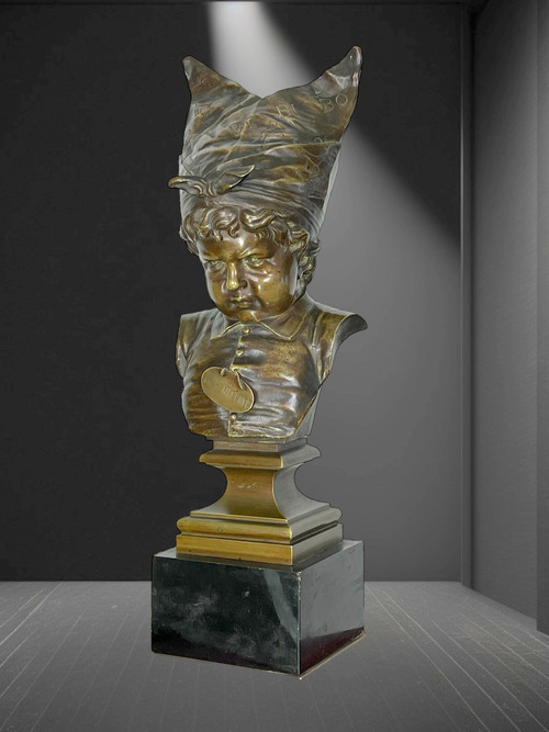 19th CENTURY ANCIENT BRONZE "LE BONNET D'ÂNE LA PENITENCE" AFTER NICOLAS LECORNET