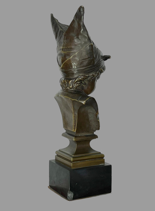 19th CENTURY ANCIENT BRONZE "LE BONNET D'ÂNE LA PENITENCE" AFTER NICOLAS LECORNET