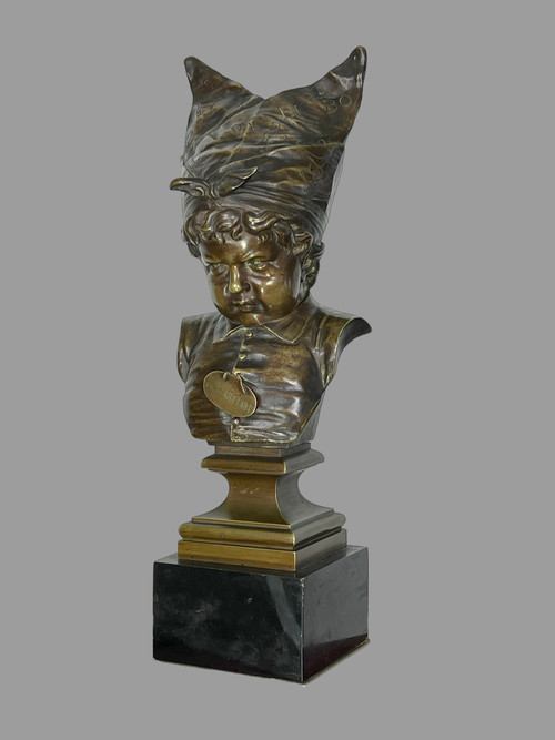 19th CENTURY ANCIENT BRONZE "LE BONNET D'ÂNE LA PENITENCE" AFTER NICOLAS LECORNET