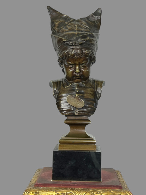 19th CENTURY ANCIENT BRONZE "LE BONNET D'ÂNE LA PENITENCE" AFTER NICOLAS LECORNET