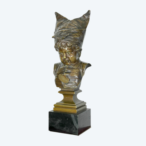 19th CENTURY ANCIENT BRONZE "LE BONNET D'ÂNE LA PENITENCE" AFTER NICOLAS LECORNET