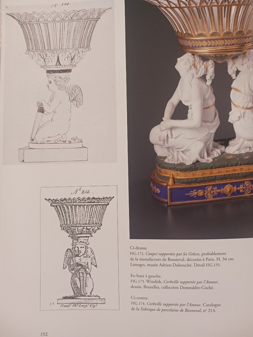 Charles Christophe Windisch, Paris ou Bruxelles - grande coupe ajourée en porcelaine dure - Empire, Restauration