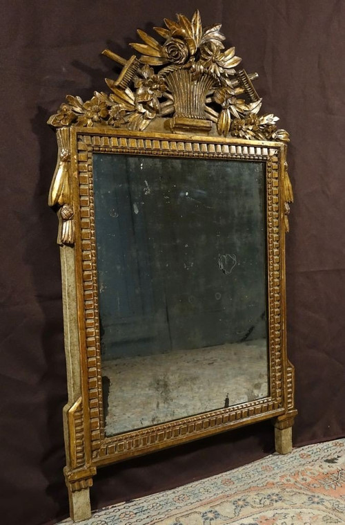 Louis XVI style pediment mirror