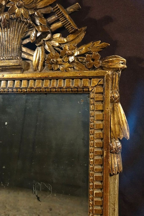 Louis XVI style pediment mirror