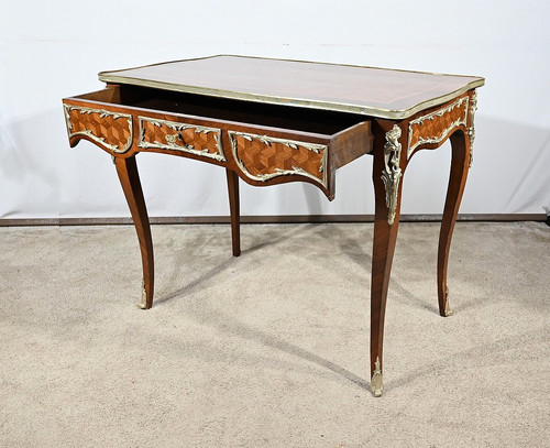 Rosewood and Marquetry Table, Louis XV style - Early XXth century