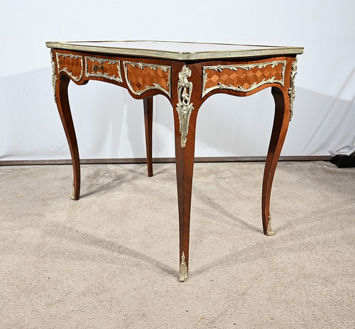 Rosewood and Marquetry Table, Louis XV style - Early XXth century