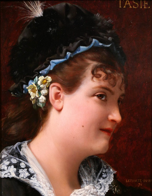 Jean Jules Antoine LECOMTE DU NOÜY 1842-1923 Ritratto di donna, dipinto, 1876