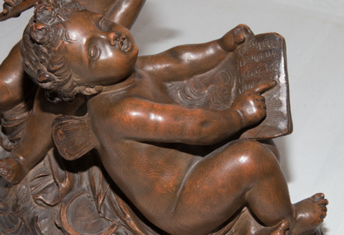  Terracotta Psyche and Cupid Signed Fernand Cian Paris