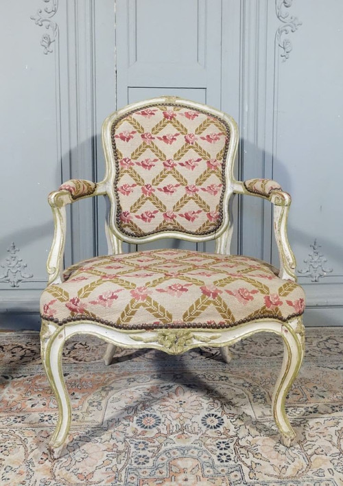 Pair of Louis XV period armchairs