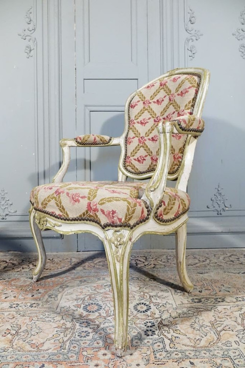 Pair of Louis XV period armchairs