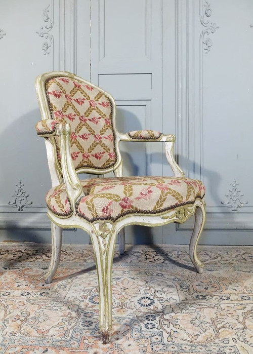 Pair of Louis XV period armchairs