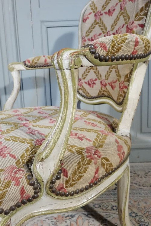 Pair of Louis XV period armchairs