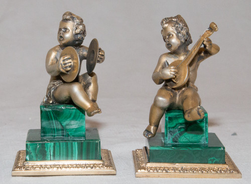 Drei musizierende Putti Aus Massivsilber Circa 1950