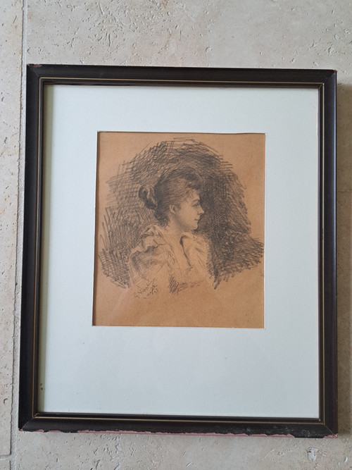 Portrait of a Young Woman , Drawing , Pencil , Late 19th century.