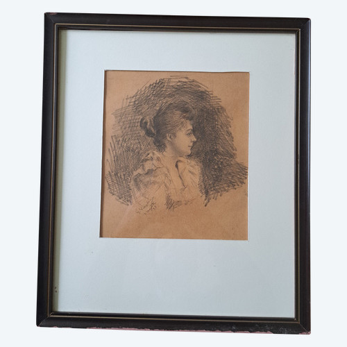 Portrait of a Young Woman , Drawing , Pencil , Late 19th century.