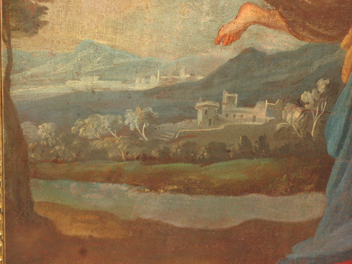 Die Flucht nach Ägypten Öl auf Leinwand nach Nicolas Poussin großes religiöses Gemälde aus der Zeit des 17.