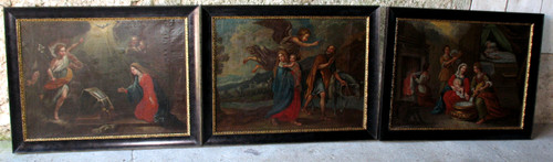 The Annunciation oil on canvas Italian school large religious painting 17th century