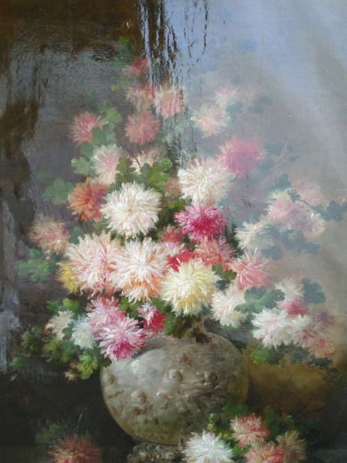 Frans Backvis (1857-1926 ) Oil on canvas Still life with flowers