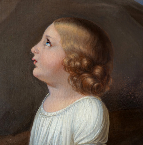 19th century French school, large Charles X period child portrait, Allegory of Innocence