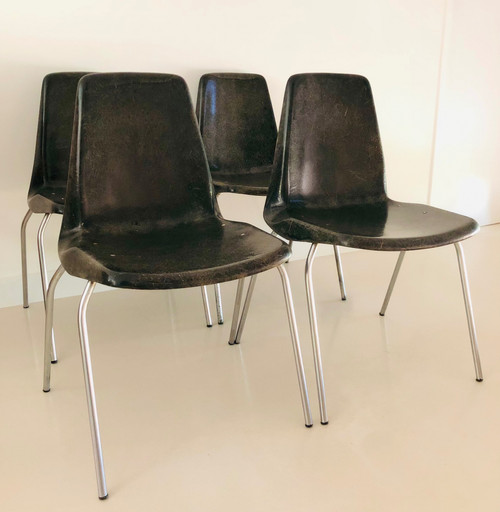 4 Alberto Roselli designer chairs, production Rima Gastone Rinaldi Italy 1960s