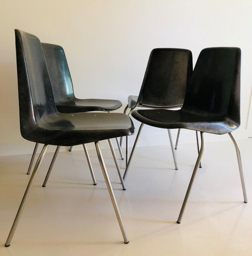 4 Alberto Roselli designer chairs, production Rima Gastone Rinaldi Italy 1960s