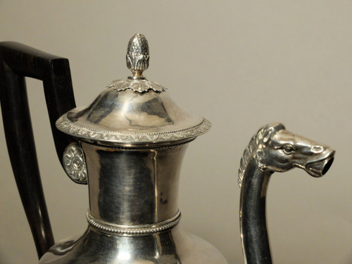 Solid silver jug with horse's head