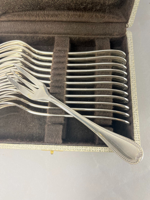 Twelve Malmaison Christofle cake forks