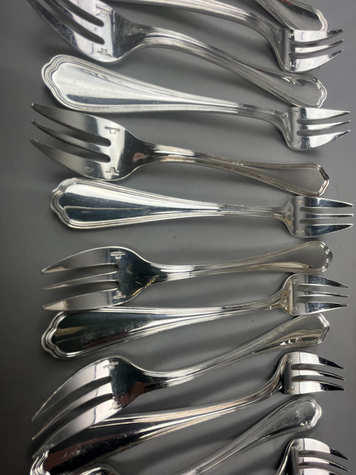 Twelve Malmaison Christofle cake forks