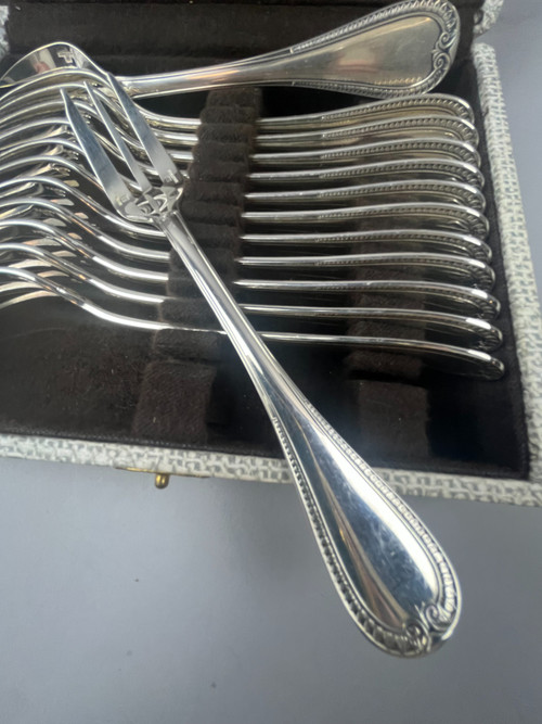 Twelve Malmaison Christofle cake forks