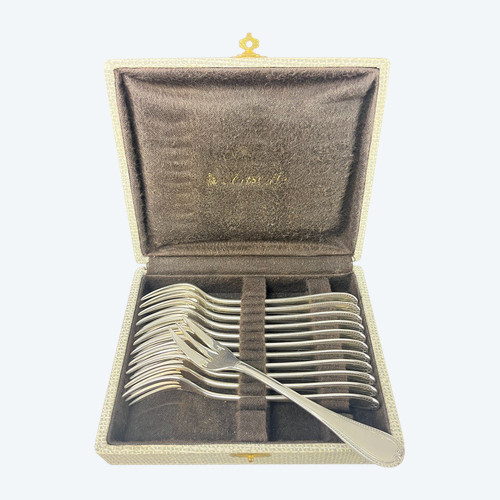 Twelve Malmaison Christofle cake forks