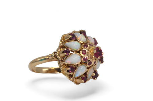 Opals and Diamonds Ring