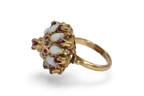 Opals and Diamonds Ring