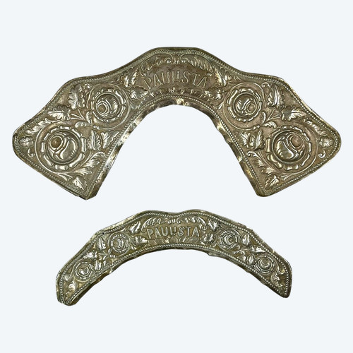 TWO GAUCHO SADDLE PLATES - Argentina - Circa 1900