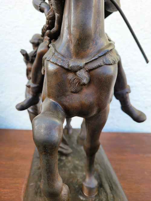 Gallischer Koch zu Pferd in Bronze, 19. Jahrhundert