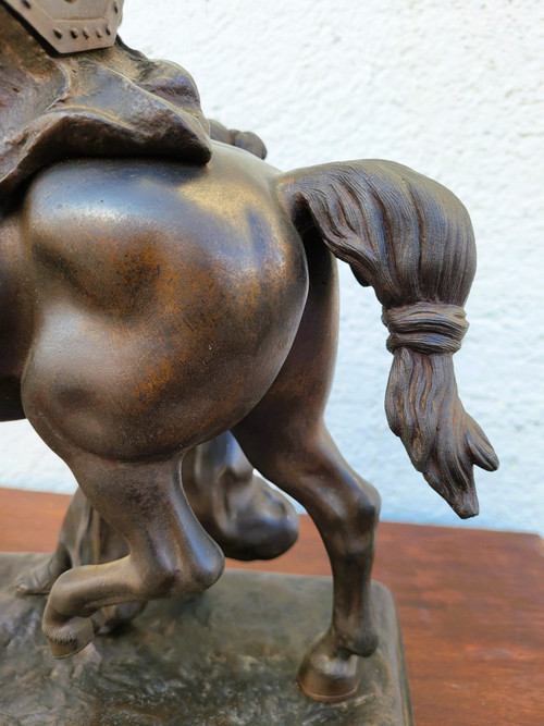 Gallischer Koch zu Pferd in Bronze, 19. Jahrhundert