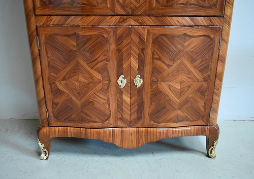 Louis XV Secretary in Rosewood Marquetry 19th Century