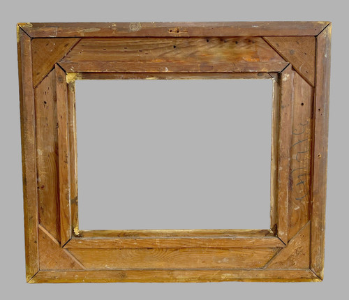 ANTIQUE NAPOLEON III FRAME IN CARVED AND PATINATED WOOD FOR PAINTING 43.5 cm x 34 cm