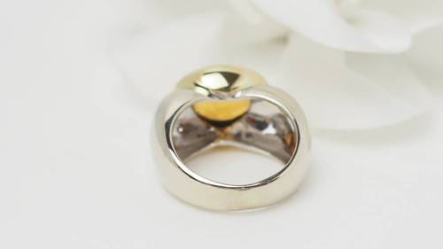 Bague en or bicolore et citrine 