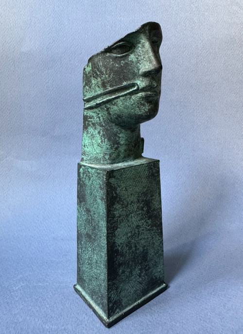 Scultura in bronzo Igor Mitoraj “Tindaro” busto di uomo