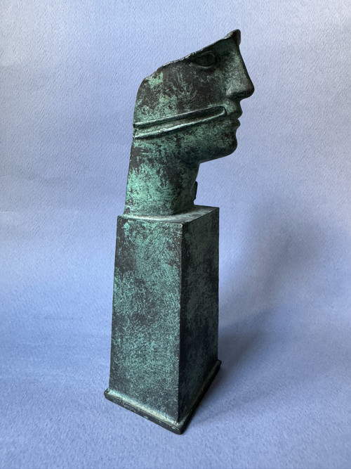 Scultura in bronzo Igor Mitoraj “Tindaro” busto di uomo