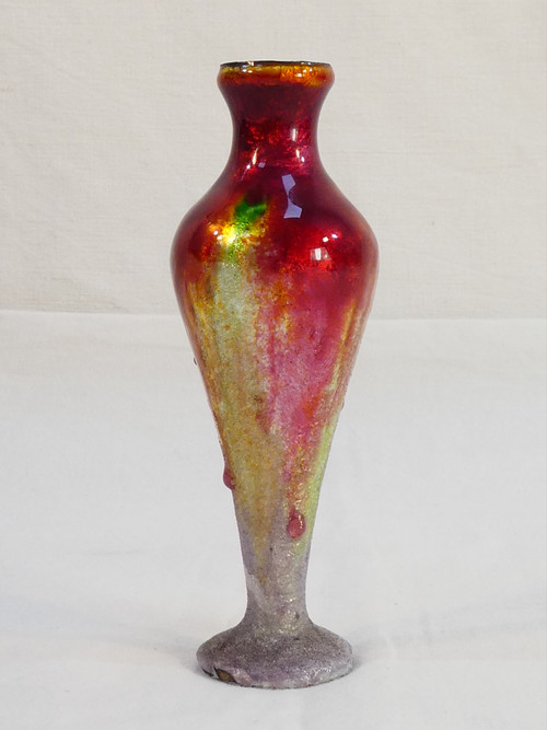 CAMILLE FAURÉ LIMOGES enamel soliflore vase