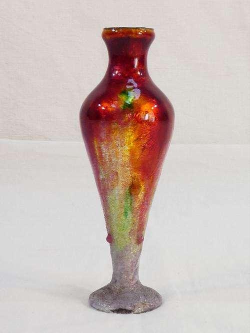 CAMILLE FAURÉ LIMOGES enamel soliflore vase