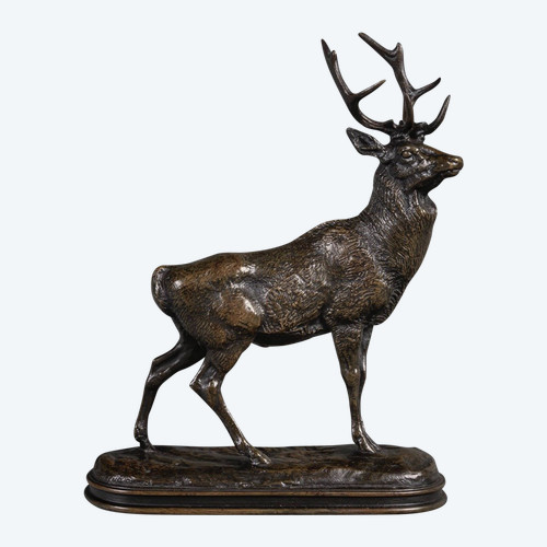 Sculpture - Cerf qui écoute 1838 , Antoine-Louis Barye (1795-1875) - Bronze