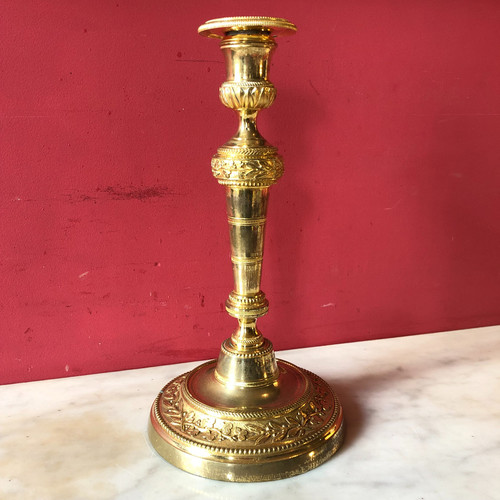 Pair of candlesticks with mistletoe branches, Louis XVI period